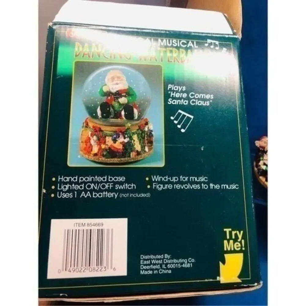 Joy bride Magical Musical Dancing Waterball Santa vintage 6”x4.5”